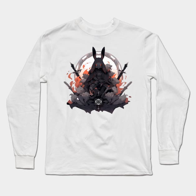 Black Rabbit Priest Long Sleeve T-Shirt by VoidCrow